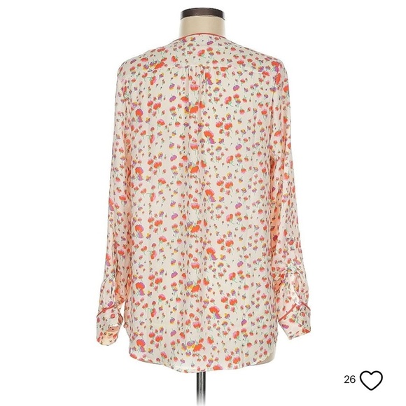 MODCLOTH Podcast Co-Host Floral Blouse Top Falling Blossoms Long Sleeve Medium - Picture 5 of 15